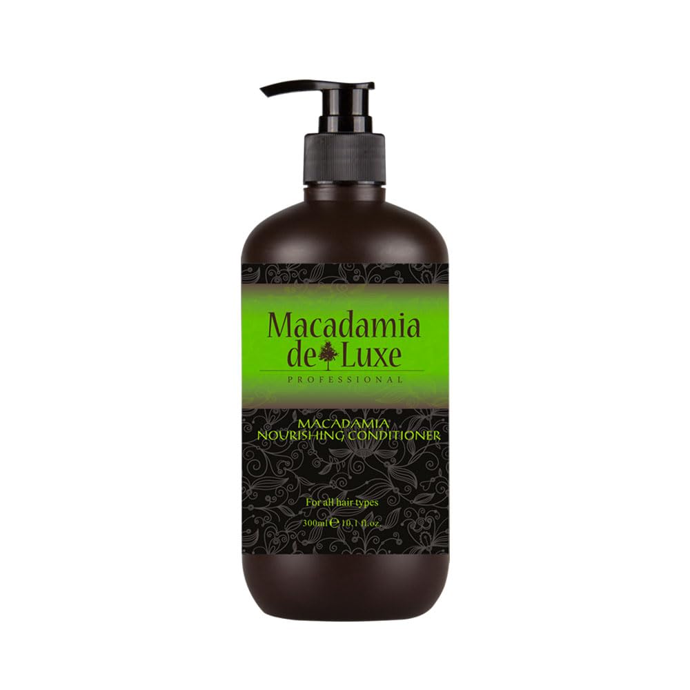 Macadamia de Luxe Professional Hair Care Set – Shampoo 10.1 oz, Conditioner 10.1 oz, Hair Mask 8.45 oz & Oil Treatment 3.38 oz for Deep Hydration & Repair