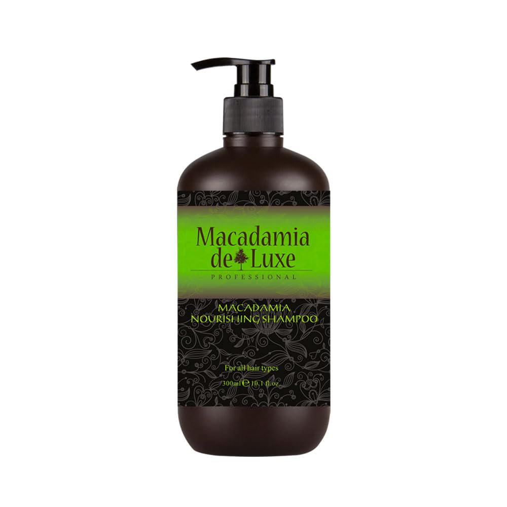 Macadamia de Luxe Professional Hair Care Set – Shampoo 10.1 oz, Conditioner 10.1 oz, Hair Mask 8.45 oz & Oil Treatment 3.38 oz for Deep Hydration & Repair