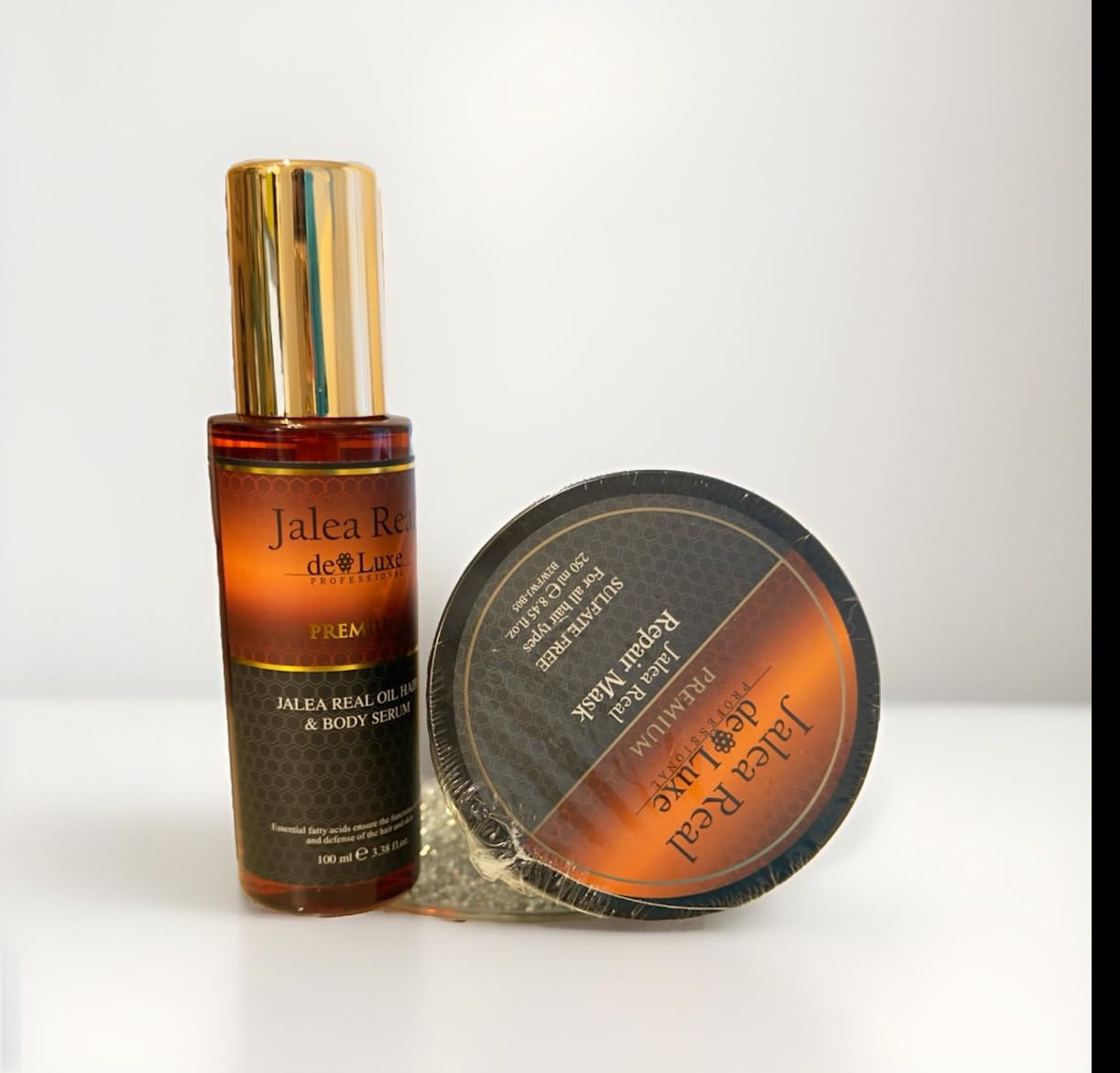 Jalea Real de Luxe Premium Hair Repair System, Hair Mask 8.45 fl oz, Oil Hair & Body Serum 3.38 fl oz