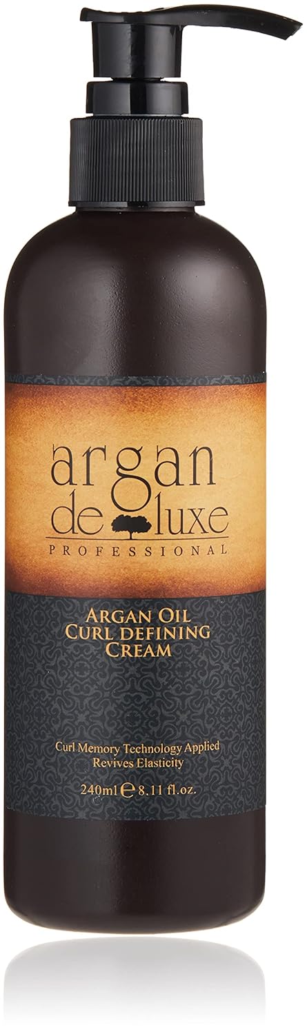 Argan Deluxe Curl Defining Cream – 100% Pure Moroccan Argan Oil, Restores Shine & Softness, 8 oz