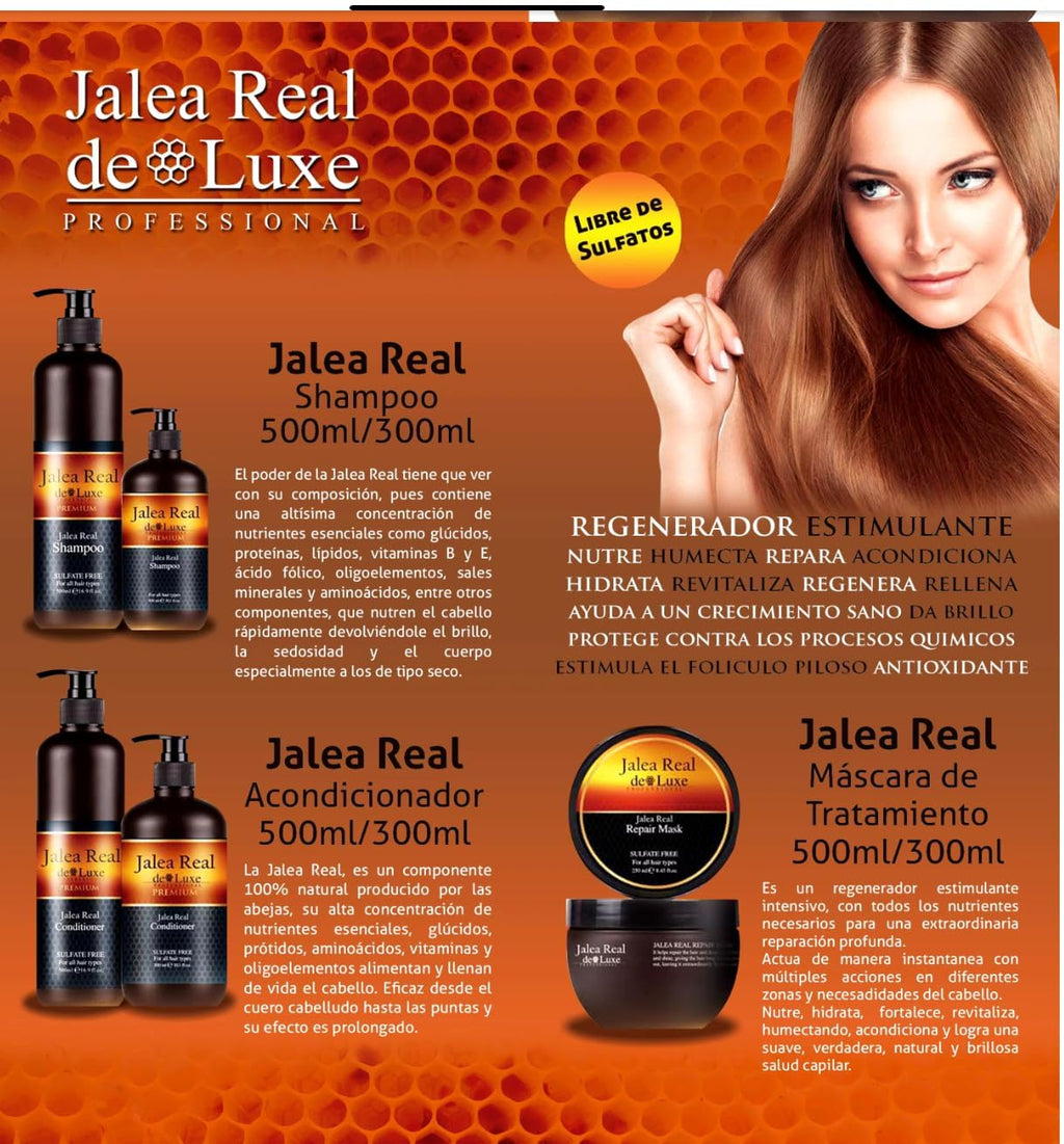 Jalea Real de Luxe Premium Hair Repair System, Hair Mask 8.45 fl oz, Oil Hair & Body Serum 3.38 fl oz