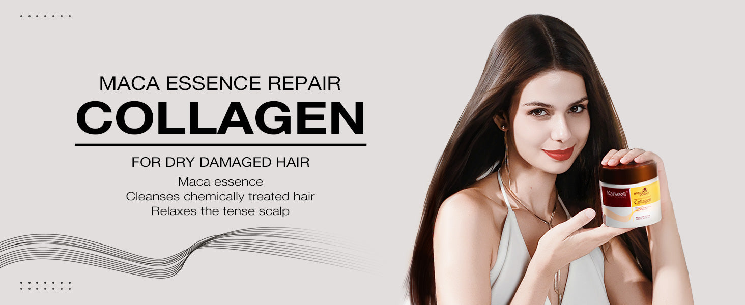 Karseell Collagen Hair Mask with Argan Oil – Deep Repair Treatment for Dry, Damaged & Frizzy Hair (16.9 oz, Pack of 12)
