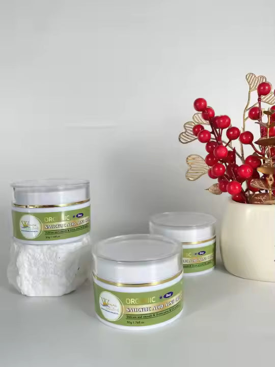 “Salicylic Acid Night Cream for Acne & Dark Spots + Aloe Vera Brightening Soap Set”