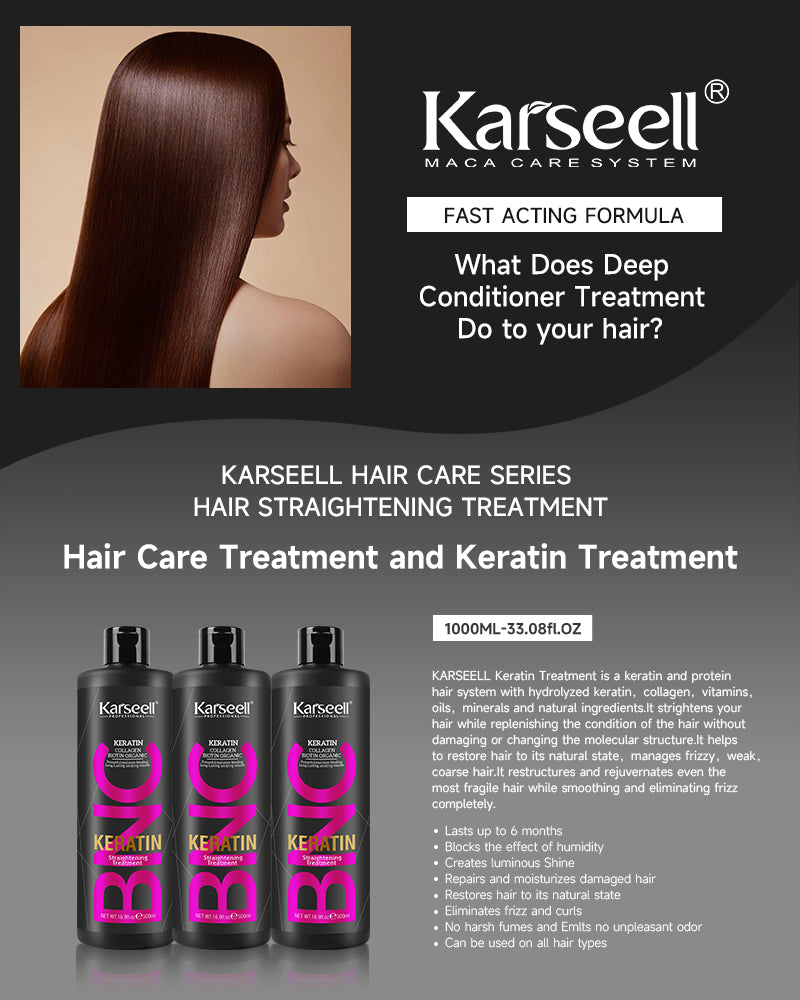 Karseell Brazilian Keratin Straightening Conditioner – Collagen Organic Treatment, Professional Repair & Smoothness (500ml x3)