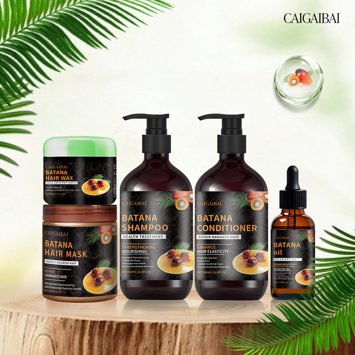 Batana Hair Care Set, Shampoo, Conditioner, Hair Wax, Hair Oil, Natural Treatment Set of 5