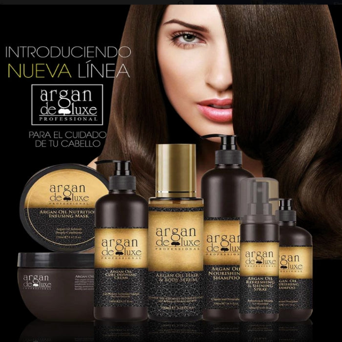 Argan Oil Hair Care Set, Nourishing Shampoo and Conditioner 500ml, Nutrition infusion Hair Mask 500ml, Hair and Body Serum 50ml, 4-Piece Collection(1550ml)