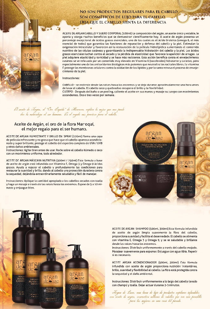 Argan Oil Hair Care Set, Nourishing Shampoo and Conditioner 500ml, Nutrition infusion Hair Mask 500ml, Hair and Body Serum 50ml, 4-Piece Collection(1550ml)