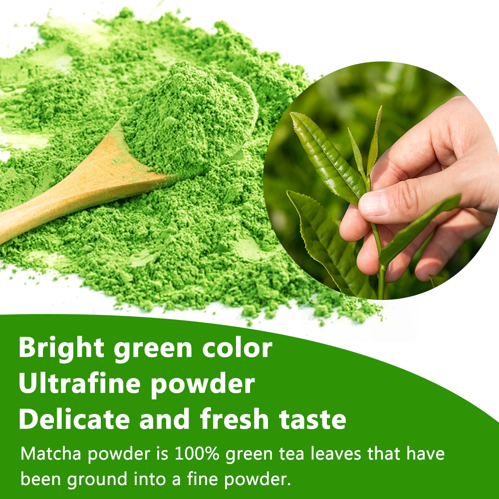 W&J nature wellness Quality Pure Matcha Powder100% Organic Japan Matcha Green Tea Certified Macha Ceremonial Grade  pwder  packn of 2