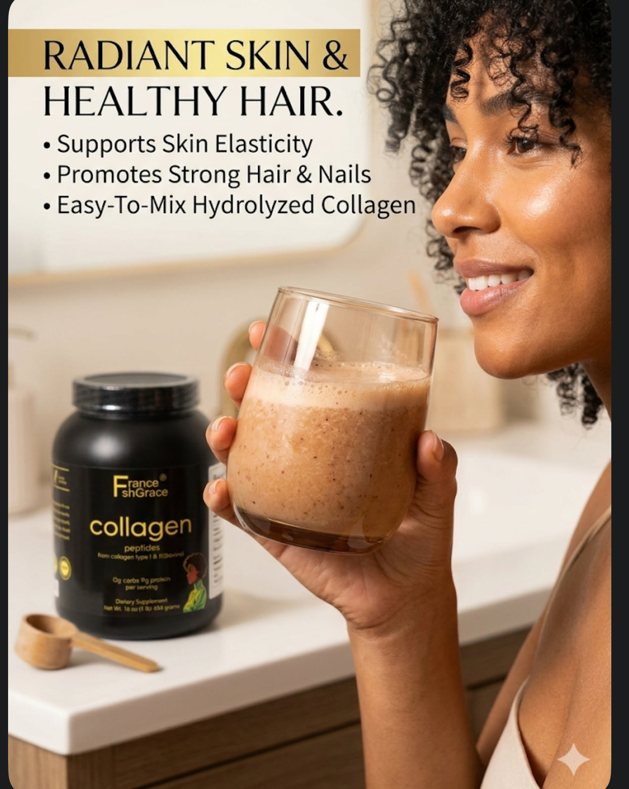Unflavored Hydrolyzed Collagen Peptides Powder 16 oz – Premium Protein Supplement, Mixes Easily in Coffee & Smoothies, Clean Formula