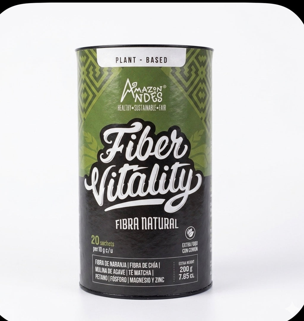 Fiber Vitality Natural Fiber Blend – Plant‑Based Digestive & Gut Health Support (20 Sachets, 200g)