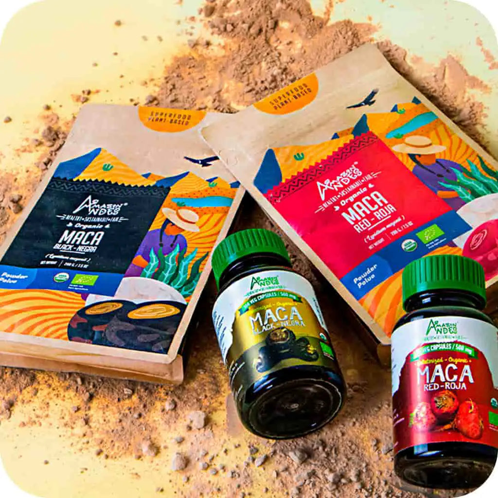Amazon Andes Organic Red Maca Root Powder 8oz 227g - Maca Roja from Junin Peru - Gelatinized Starch-Free - USDA Organic Lepidium Meyenii - Raw Peruvian Superfood Andes Non-GMO Vegan