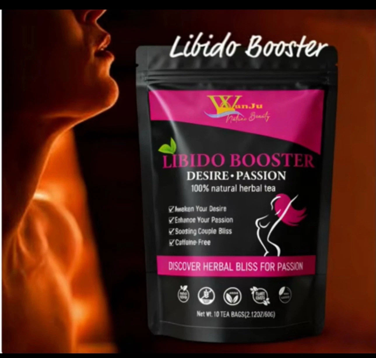Women’s Libido Booster Tea – 100% Natural Herbal Blend for Desire, Passion & Vitality | Organic, Caffeine‑Free Wellness Tea