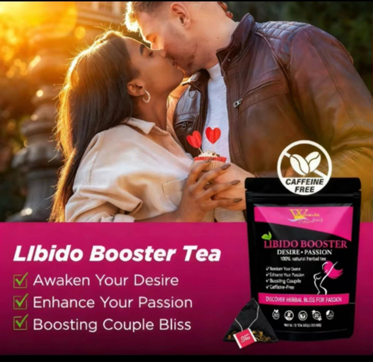 Women’s Libido Booster Tea – 100% Natural Herbal Blend for Desire, Passion & Vitality | Organic, Caffeine‑Free Wellness Tea