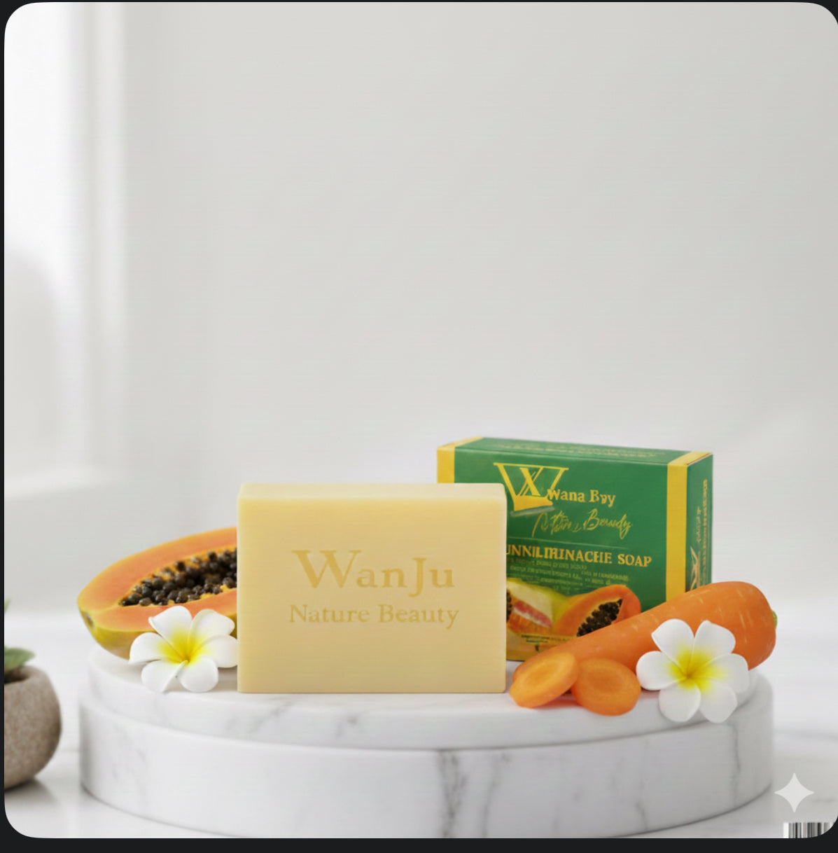 Premium Handmade Cold‑Pressed Papaya & Carrot Soap – 100% Natural Skin Brightening & Moisturizing Bar, Suitable for All Skin Types (5.29oz)