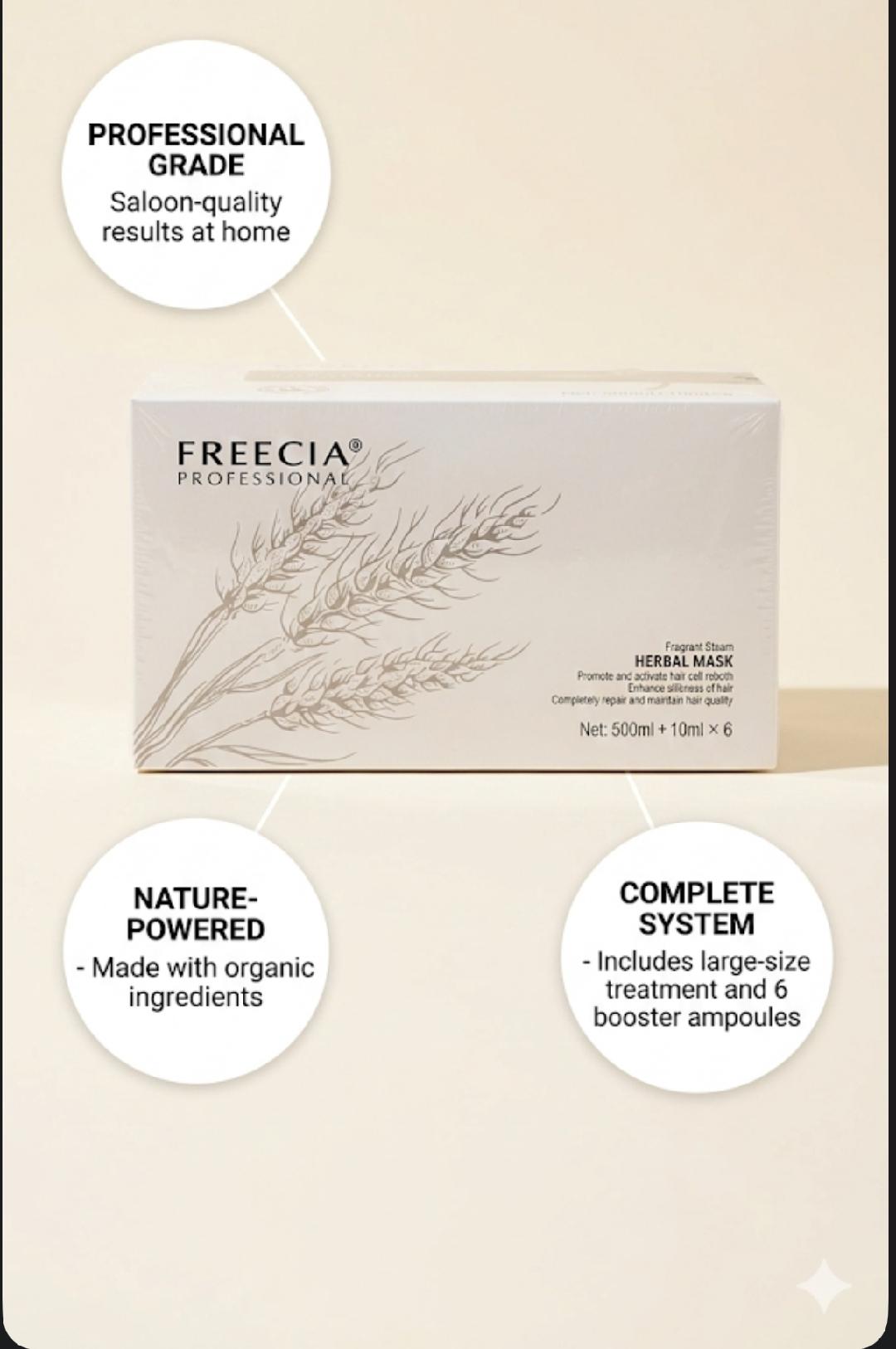 Professional Freecia Herbal Protein Hair Mask Treatment Kit – Deep Repair Tratamiento Capilar