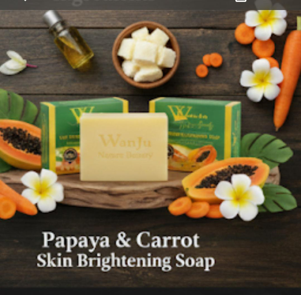 Premium Handmade Cold‑Pressed Papaya & Carrot Soap – 100% Natural Skin Brightening & Moisturizing Bar, Suitable for All Skin Types (5.29oz)