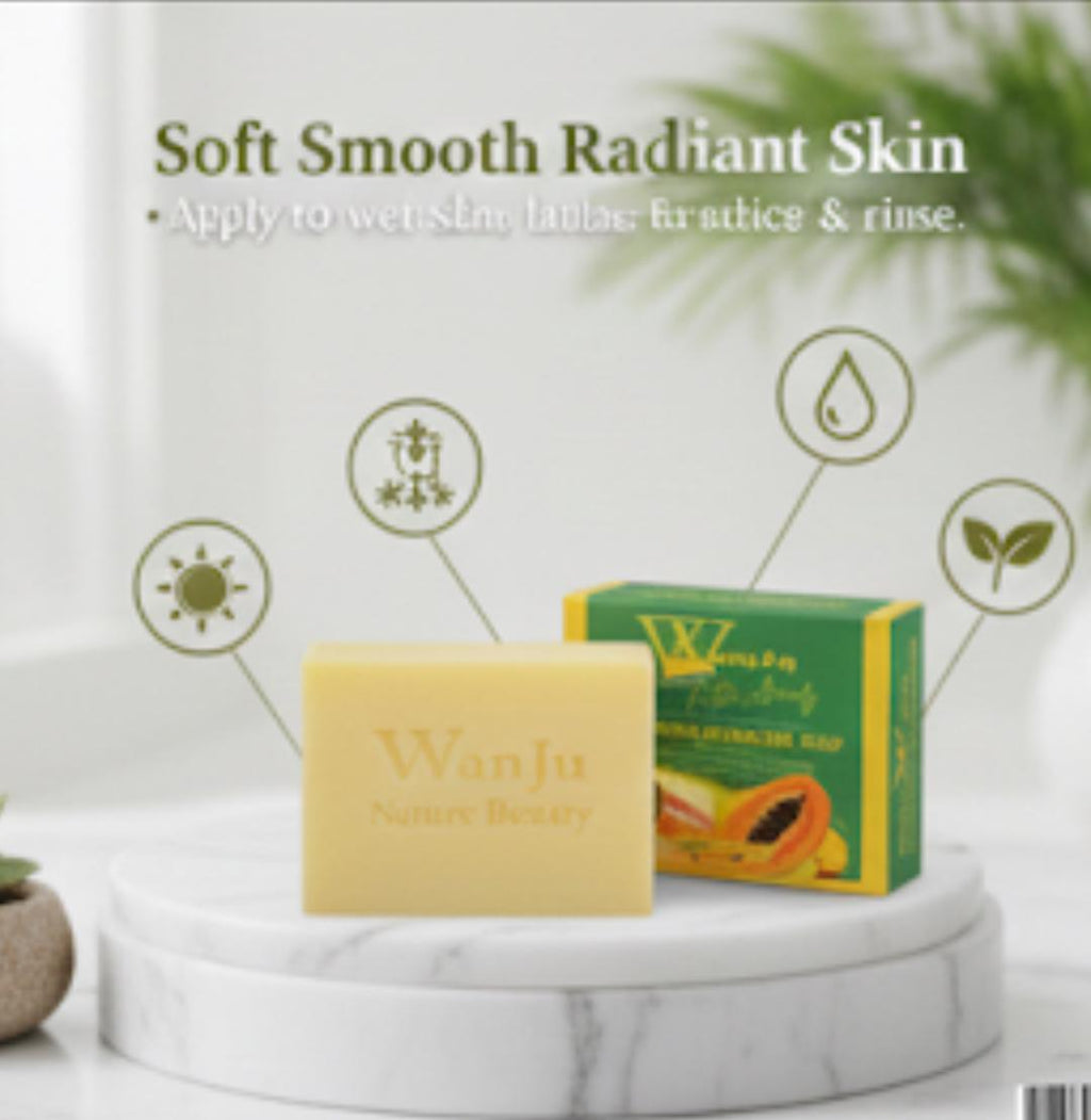 Premium Handmade Cold‑Pressed Papaya & Carrot Soap – 100% Natural Skin Brightening & Moisturizing Bar, Suitable for All Skin Types (5.29oz)