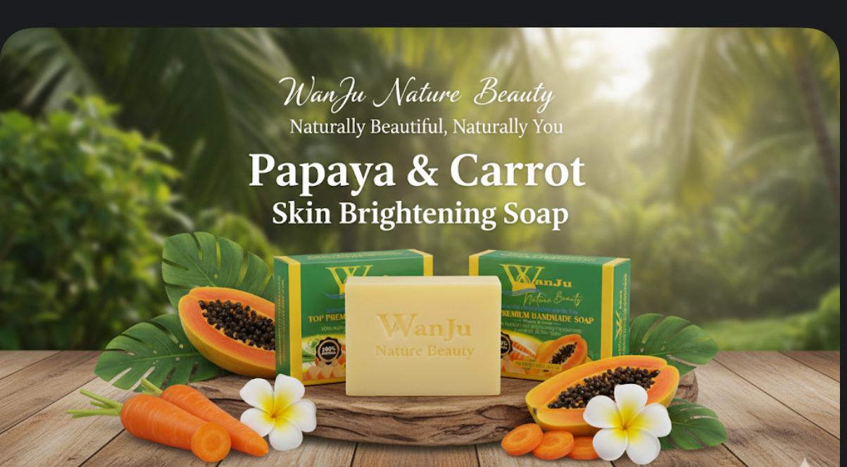 Premium Handmade Cold‑Pressed Papaya & Carrot Soap – 100% Natural Skin Brightening & Moisturizing Bar, Suitable for All Skin Types (5.29oz)