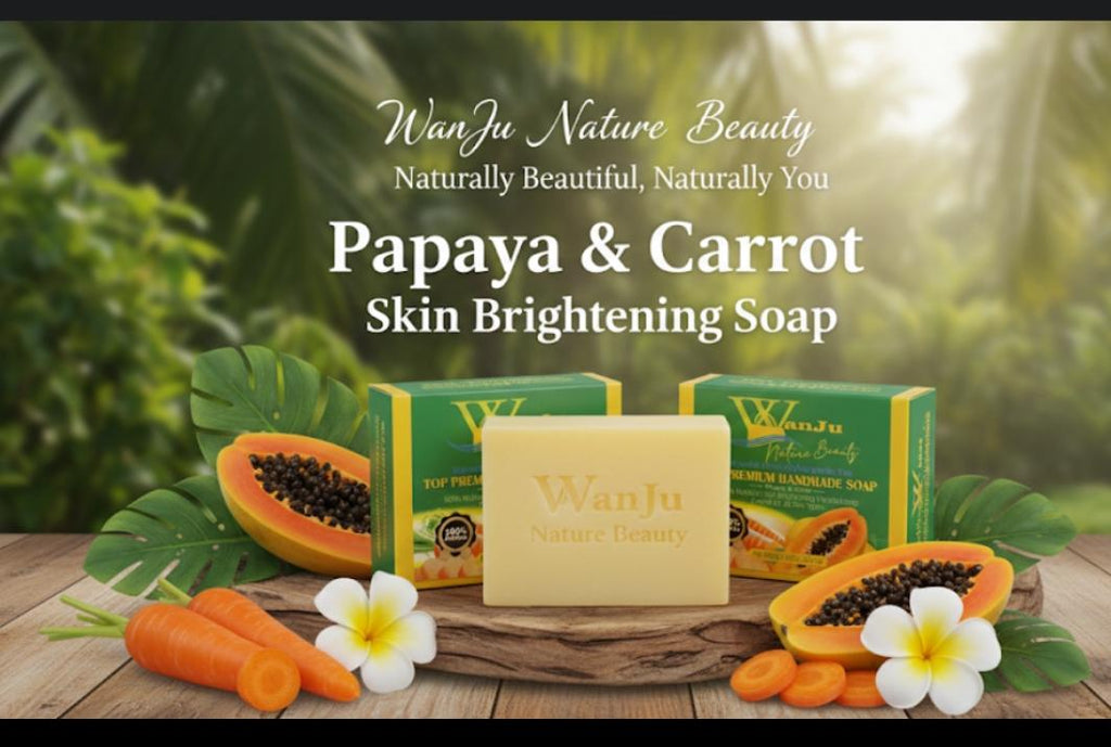 Premium Handmade Cold‑Pressed Papaya & Carrot Soap – 100% Natural Skin Brightening & Moisturizing Bar, Suitable for All Skin Types (5.29oz)