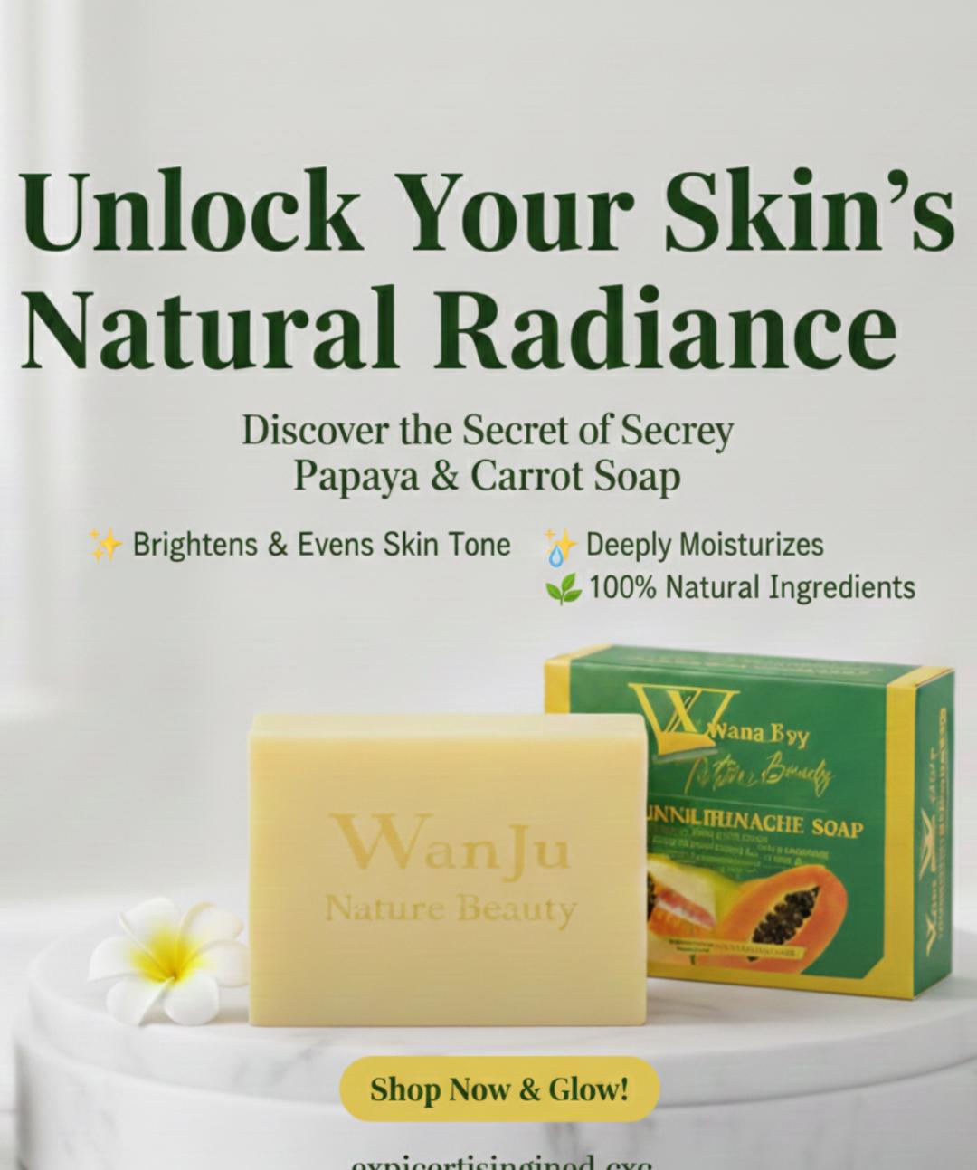 Premium Handmade Cold‑Pressed Papaya & Carrot Soap – 100% Natural Skin Brightening & Moisturizing Bar, Suitable for All Skin Types (5.29oz)