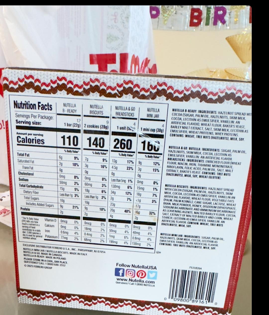 Nutella  variety parck with gift box perfect for holyday.