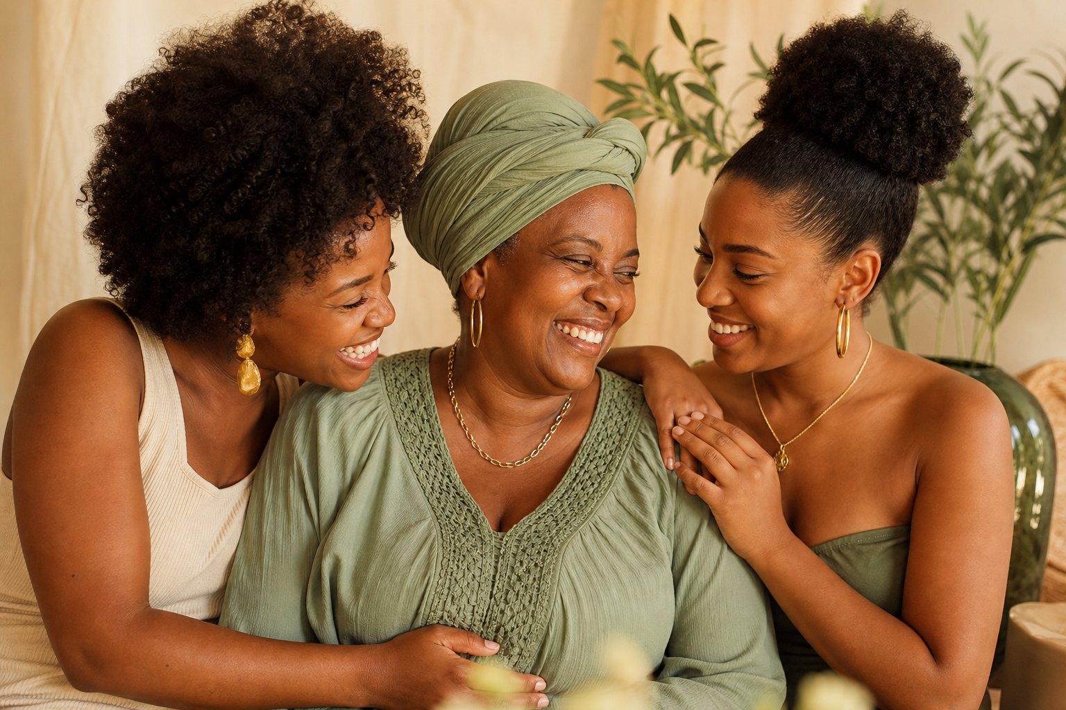 Beautiful diaspora women glowing together